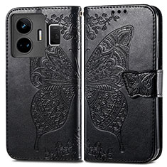 Funda de Cuero Cartera con Soporte Mariposa Carcasa para Realme GT Neo5 5G Negro