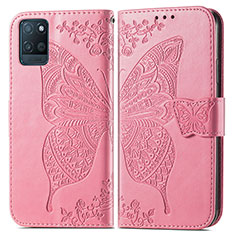 Funda de Cuero Cartera con Soporte Mariposa Carcasa para Realme V11 5G Rosa Roja