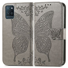 Funda de Cuero Cartera con Soporte Mariposa Carcasa para Realme V11s 5G Gris