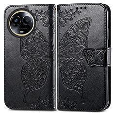 Funda de Cuero Cartera con Soporte Mariposa Carcasa para Realme V50 5G Negro