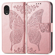 Funda de Cuero Cartera con Soporte Mariposa Carcasa para Samsung Galaxy A03 Core Rosa