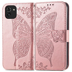 Funda de Cuero Cartera con Soporte Mariposa Carcasa para Samsung Galaxy A03 Rosa