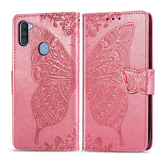 Funda de Cuero Cartera con Soporte Mariposa Carcasa para Samsung Galaxy A11 Rosa Roja