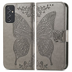 Funda de Cuero Cartera con Soporte Mariposa Carcasa para Samsung Galaxy A15 LTE Gris