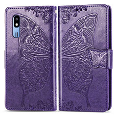 Funda de Cuero Cartera con Soporte Mariposa Carcasa para Samsung Galaxy A2 Core A260F A260G Morado