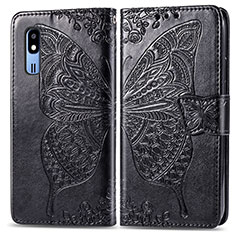 Funda de Cuero Cartera con Soporte Mariposa Carcasa para Samsung Galaxy A2 Core A260F A260G Negro