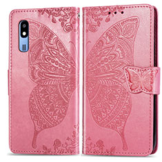 Funda de Cuero Cartera con Soporte Mariposa Carcasa para Samsung Galaxy A2 Core A260F A260G Rosa Roja