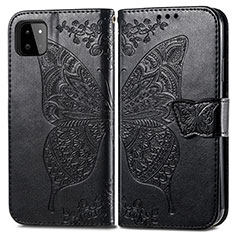 Funda de Cuero Cartera con Soporte Mariposa Carcasa para Samsung Galaxy A22 5G Negro