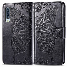 Funda de Cuero Cartera con Soporte Mariposa Carcasa para Samsung Galaxy A30S Negro