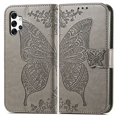 Funda de Cuero Cartera con Soporte Mariposa Carcasa para Samsung Galaxy A32 4G Gris