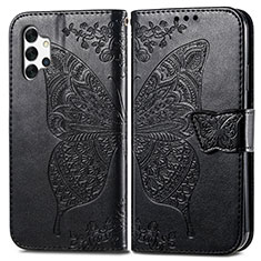 Funda de Cuero Cartera con Soporte Mariposa Carcasa para Samsung Galaxy A32 4G Negro