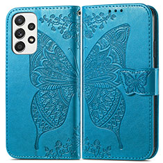 Funda de Cuero Cartera con Soporte Mariposa Carcasa para Samsung Galaxy A33 5G Azul