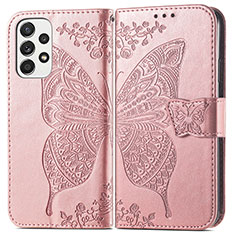 Funda de Cuero Cartera con Soporte Mariposa Carcasa para Samsung Galaxy A33 5G Rosa