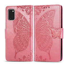 Funda de Cuero Cartera con Soporte Mariposa Carcasa para Samsung Galaxy A41 Rosa Roja