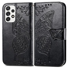 Funda de Cuero Cartera con Soporte Mariposa Carcasa para Samsung Galaxy A53 5G Negro