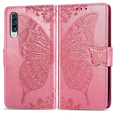 Funda de Cuero Cartera con Soporte Mariposa Carcasa para Samsung Galaxy A70 Rosa Roja