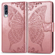 Funda de Cuero Cartera con Soporte Mariposa Carcasa para Samsung Galaxy A70S Rosa
