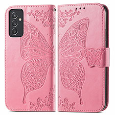 Funda de Cuero Cartera con Soporte Mariposa Carcasa para Samsung Galaxy A82 5G Rosa Roja