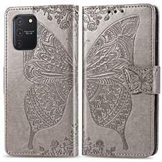 Funda de Cuero Cartera con Soporte Mariposa Carcasa para Samsung Galaxy A91 Gris