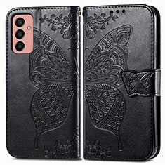 Funda de Cuero Cartera con Soporte Mariposa Carcasa para Samsung Galaxy F13 4G Negro