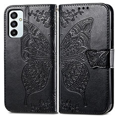 Funda de Cuero Cartera con Soporte Mariposa Carcasa para Samsung Galaxy F23 5G Negro