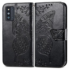 Funda de Cuero Cartera con Soporte Mariposa Carcasa para Samsung Galaxy F52 5G Negro