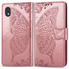 Funda de Cuero Cartera con Soporte Mariposa Carcasa para Samsung Galaxy M01 Core Rosa