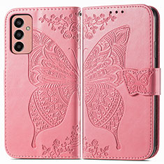 Funda de Cuero Cartera con Soporte Mariposa Carcasa para Samsung Galaxy M13 4G Rosa Roja