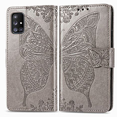 Funda de Cuero Cartera con Soporte Mariposa Carcasa para Samsung Galaxy M40S Gris