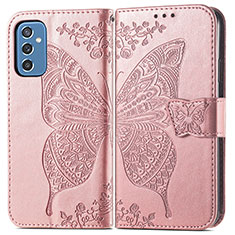 Funda de Cuero Cartera con Soporte Mariposa Carcasa para Samsung Galaxy M52 5G Rosa