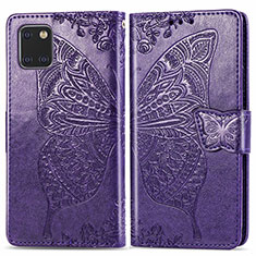 Funda de Cuero Cartera con Soporte Mariposa Carcasa para Samsung Galaxy M60s Morado