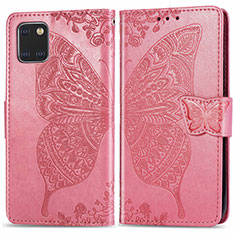 Funda de Cuero Cartera con Soporte Mariposa Carcasa para Samsung Galaxy M60s Rosa Roja