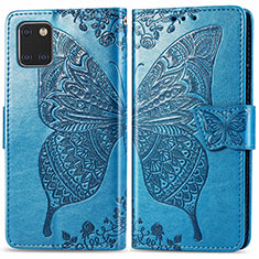 Funda de Cuero Cartera con Soporte Mariposa Carcasa para Samsung Galaxy Note 10 Lite Azul