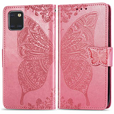 Funda de Cuero Cartera con Soporte Mariposa Carcasa para Samsung Galaxy Note 10 Lite Rosa Roja