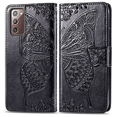 Funda de Cuero Cartera con Soporte Mariposa Carcasa para Samsung Galaxy Note 20 5G Negro