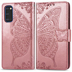 Funda de Cuero Cartera con Soporte Mariposa Carcasa para Samsung Galaxy S20 5G Rosa