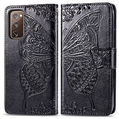 Funda de Cuero Cartera con Soporte Mariposa Carcasa para Samsung Galaxy S20 FE (2022) 5G Negro