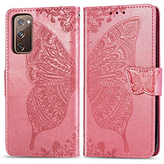 Funda de Cuero Cartera con Soporte Mariposa Carcasa para Samsung Galaxy S20 FE (2022) 5G Rosa Roja