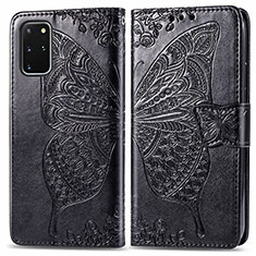 Funda de Cuero Cartera con Soporte Mariposa Carcasa para Samsung Galaxy S20 Plus Negro