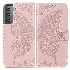 Funda de Cuero Cartera con Soporte Mariposa Carcasa para Samsung Galaxy S24 Plus 5G Rosa