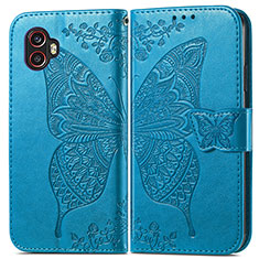 Funda de Cuero Cartera con Soporte Mariposa Carcasa para Samsung Galaxy XCover 6 Pro 5G Azul