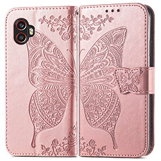 Funda de Cuero Cartera con Soporte Mariposa Carcasa para Samsung Galaxy XCover 6 Pro 5G Rosa