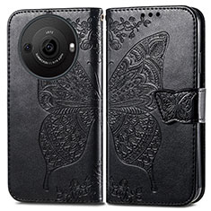 Funda de Cuero Cartera con Soporte Mariposa Carcasa para Sharp Aquos R8 Pro Negro