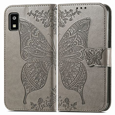 Funda de Cuero Cartera con Soporte Mariposa Carcasa para Sharp Aquos wish3 Gris