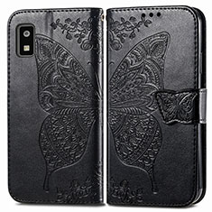 Funda de Cuero Cartera con Soporte Mariposa Carcasa para Sharp Aquos wish3 Negro