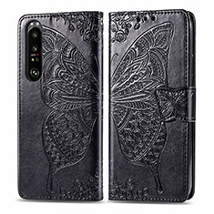 Funda de Cuero Cartera con Soporte Mariposa Carcasa para Sony Xperia 1 III Negro