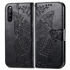 Funda de Cuero Cartera con Soporte Mariposa Carcasa para Sony Xperia 10 III Lite Negro