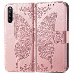 Funda de Cuero Cartera con Soporte Mariposa Carcasa para Sony Xperia 10 III Lite Rosa