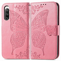 Funda de Cuero Cartera con Soporte Mariposa Carcasa para Sony Xperia 10 IV SO-52C Rosa Roja