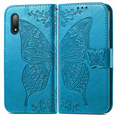 Funda de Cuero Cartera con Soporte Mariposa Carcasa para Sony Xperia Ace II SO-41B Azul